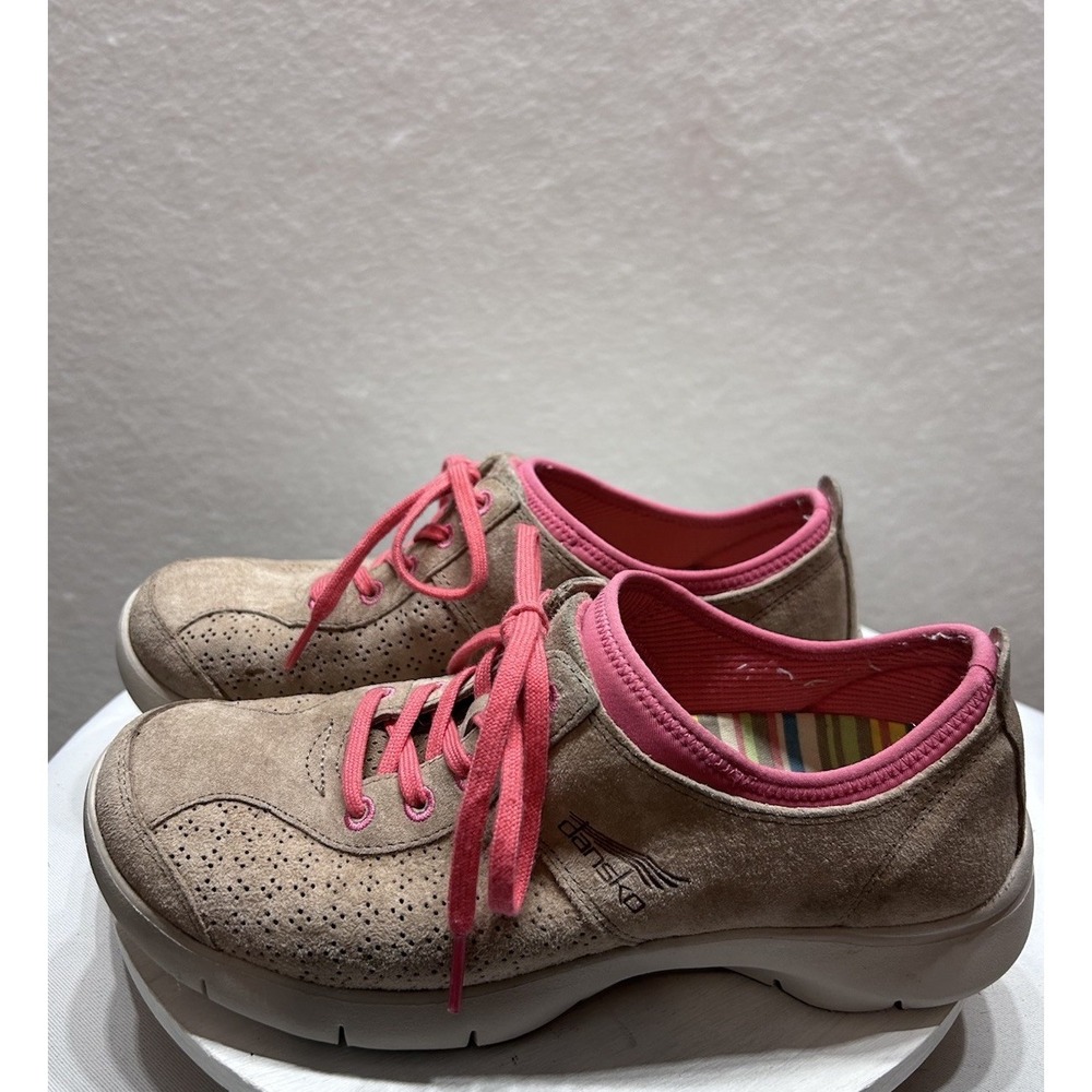 DANSKO Shoes 38/7.5 ELISE SEDONA Suede Lace Up Sneaker Comfort Lightweight Mocha